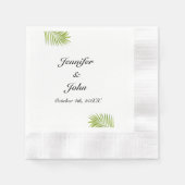 Serviette En Papier Palm Tree Foliage Vert Aquarelle Feuille Mariage (Devant)