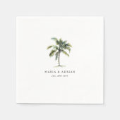 Serviette En Papier Palm Tree minimal Mariage de plage tropicale (Devant)