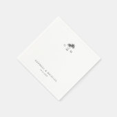 Serviette En Papier Palm Tree Monogram Tropical Destination Wedding (Coin)