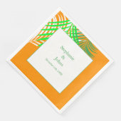 Serviette En Papier Palm Tree Orange Green Art Feuille Mariage (Coin)