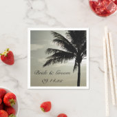 Serviette En Papier Palm Tree Silhouette Beach Mariage (En situation)