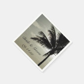 Serviette En Papier Palm Tree Silhouette Beach Mariage (Coin)