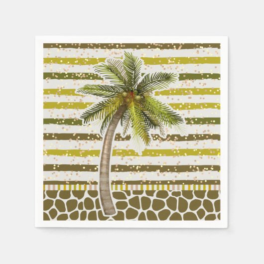 Serviette En Papier Palm Tree Tropical (Devant)