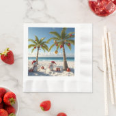 Serviette En Papier Palm Tree Tropical Beach Christmas Paper Napkin (En situation)