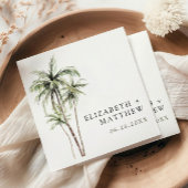 Serviette En Papier Palm Tree Tropical | Mariage minimal