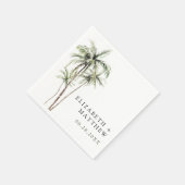 Serviette En Papier Palm Tree Tropical | Mariage minimal (Coin)