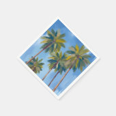 Serviette En Papier Palm Trees Aquarelle Art Tropical (Coin)