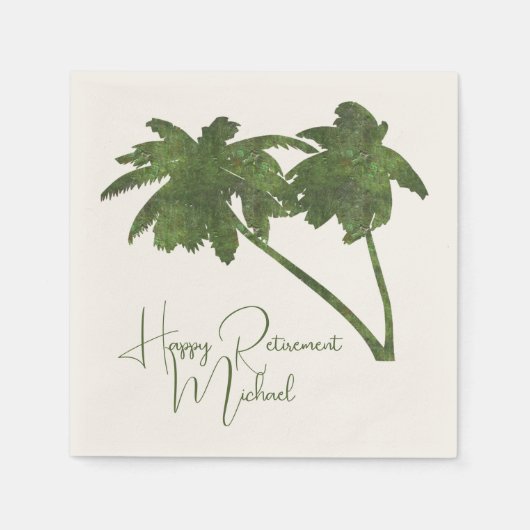 Serviette En Papier Palm Trees Plage tropicale Thème Retraite (Devant)