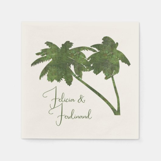 Serviette En Papier Palm Trees Tropical Beach Thème Personnalisé (Devant)