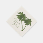 Serviette En Papier Palm Trees Tropical Beach Thème Personnalisé (Coin)