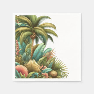 Serviette En Papier Palm Tropical D'Été Et Feuille