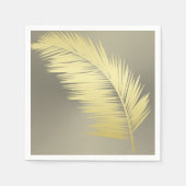Serviette En Papier Palm Tropical d'or feuille (Devant)
