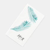 Serviette En Papier Palm Tropical Leaf Leaf Logo de Mariage (Coin)