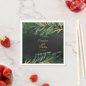 Serviette En Papier Palm Tropical Mariage 5 pouces Carré Cocktail Napk (En situation)