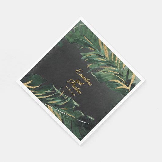 Serviette En Papier Palm Tropical Mariage 6 pouces Carré Napkins (Coin)