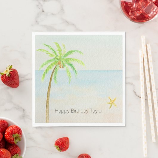 Serviette En Papier Palm tropical Ocean Beach (En situation)