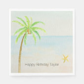 Serviette En Papier Palm tropical Ocean Beach (Devant)