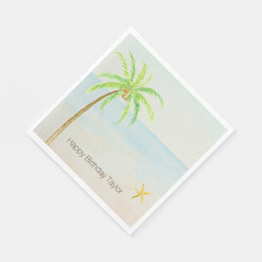 Serviette En Papier Palm tropical Ocean Beach (Coin)