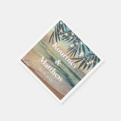 Serviette En Papier Palm Tropical Personnalisé Mariage Plage Éclairage (Coin)