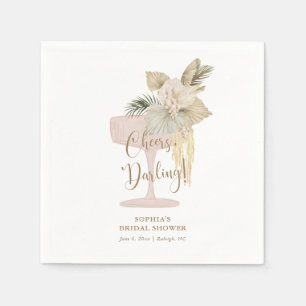 Serviette En Papier Palmes personnalisées et Fête des mariées Prosecco