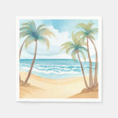Serviette En Papier Palmes tropicales | Mariage d'aquarelle de plage (Devant)