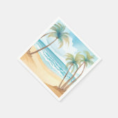 Serviette En Papier Palmes tropicales | Mariage d'aquarelle de plage (Coin)
