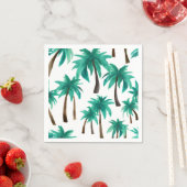Serviette En Papier Palmier Aquarelle Tropicale (En situation)