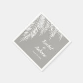 Serviette En Papier Palmier blanc sur les serviettes Silver Party (Coin)