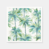 Serviette En Papier Palmier Bleu Vert Cyan (Devant)