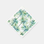Serviette En Papier Palmier Bleu Vert Cyan (Coin)