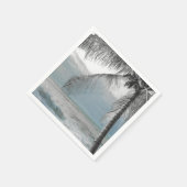 Serviette En Papier Palmier coco élégant mariage plage (Coin)