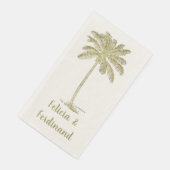 Serviette En Papier Palmier Coco Vue Rétro  (Coin)