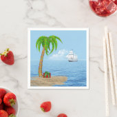 Serviette En Papier Palmier de Noël et bateau (En situation)