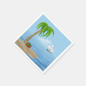 Serviette En Papier Palmier de Noël et bateau (Coin)