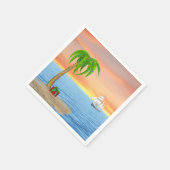 Serviette En Papier Palmier de Noël et bateau (Coin)