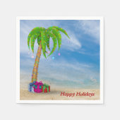 Serviette En Papier palmier de Noël tropical sur la plage (Devant)