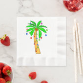 Serviette En Papier Palmier décoré pour Noël (En situation)