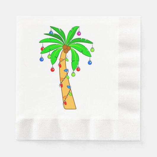 Serviette En Papier Palmier décoré pour Noël (Devant)