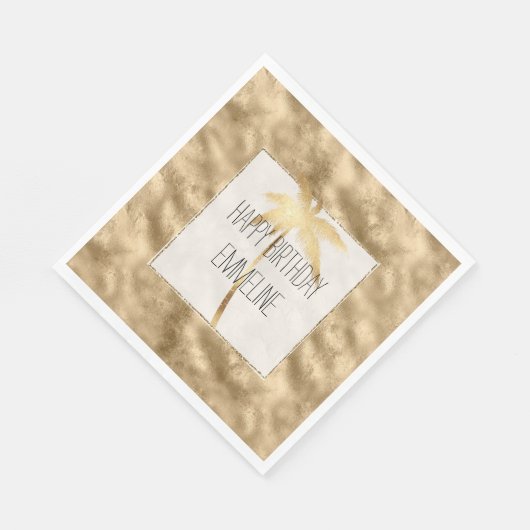 Serviette En Papier Palmier doré antique (Coin)