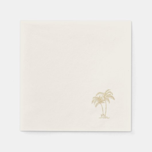 Serviette En Papier Palmier en or écru (Devant)