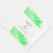 Serviette En Papier Palmier Feuille verte Feuilles mariage élégant (Coin)