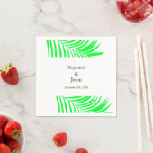 Serviette En Papier Palmier Feuille verte Feuilles mariage élégant (En situation)