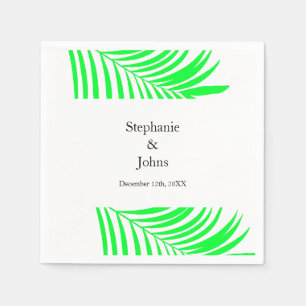 Serviette En Papier Palmier Feuille verte Feuilles mariage élégant