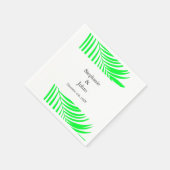 Serviette En Papier Palmier Feuille verte Feuilles mariage élégant (Coin)