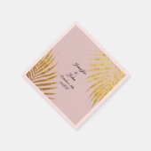 Serviette En Papier Palmier Folithe Gold Foil Feuilles Mariage rose (Coin)