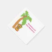 Serviette En Papier Palmier Luau Avec Tiki Napkin (Coin)
