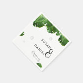 Serviette En Papier Palmier luxuriant sauvage Feuilles & Mariage moder (Coin)