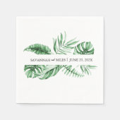Serviette En Papier Palmier Mariage Monogram Napkins (Devant)