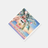 Serviette En Papier Palmier tropical de plage Père Noël Noël (Coin)