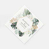 Serviette En Papier palmier tropical feuille verdure fleurie mariage (Coin)
